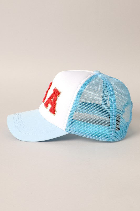Light Blue USA Trucker Hat