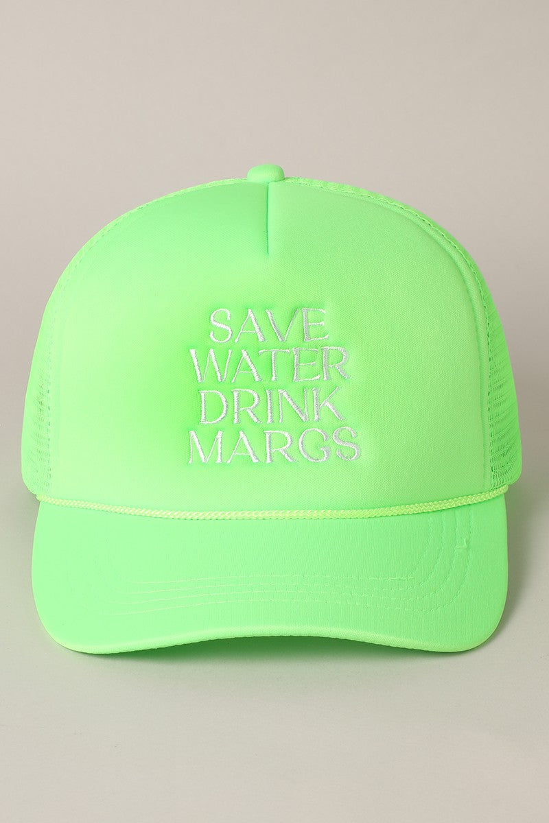 Save Water Drink Margs Embroidered Trucker Cap
