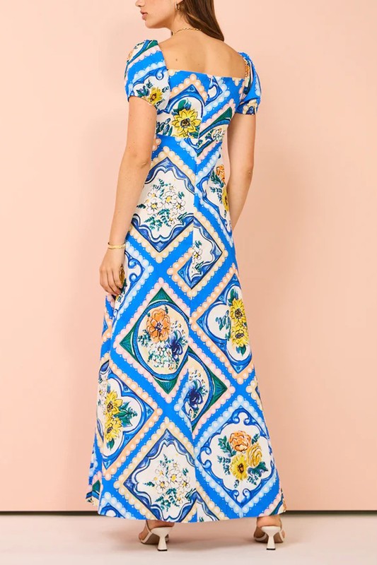 Amalfi Coast Puff Sleeve Maxi