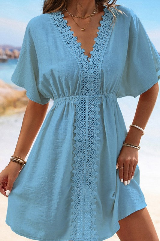 Crochet Lace Detail Beach Dress