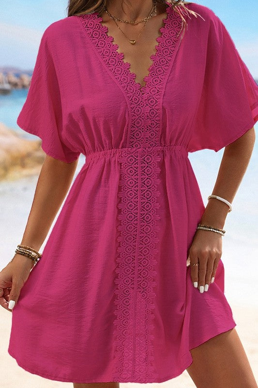 Crochet Lace Detail Beach Dress