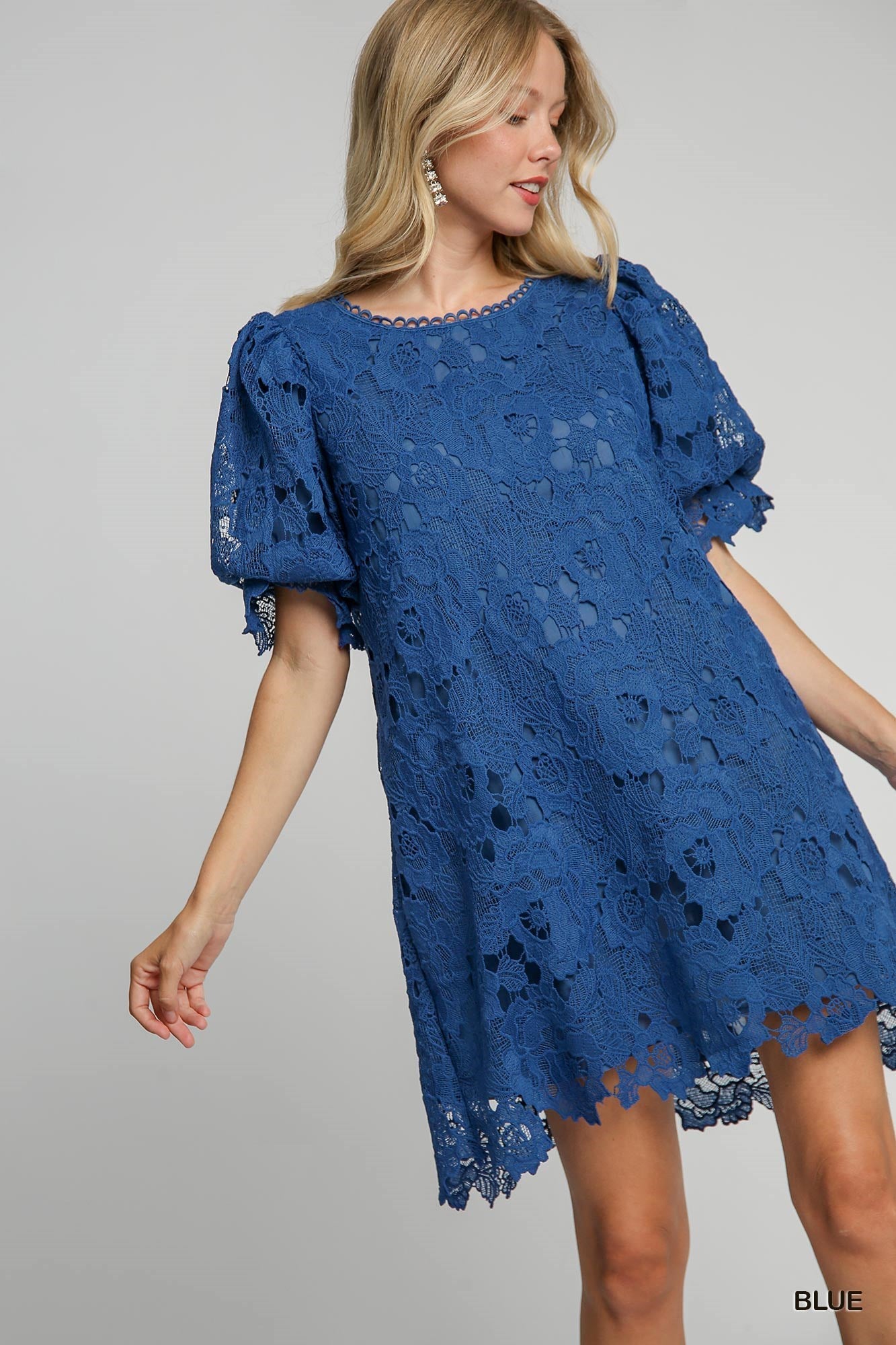 Floral Lace Puff Sleeve