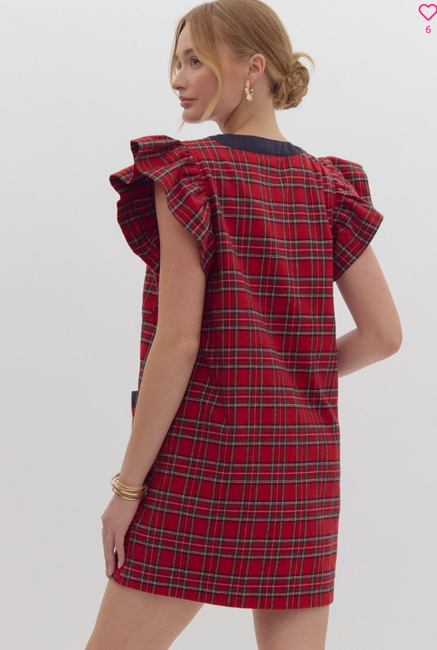 Plaid Button Dress