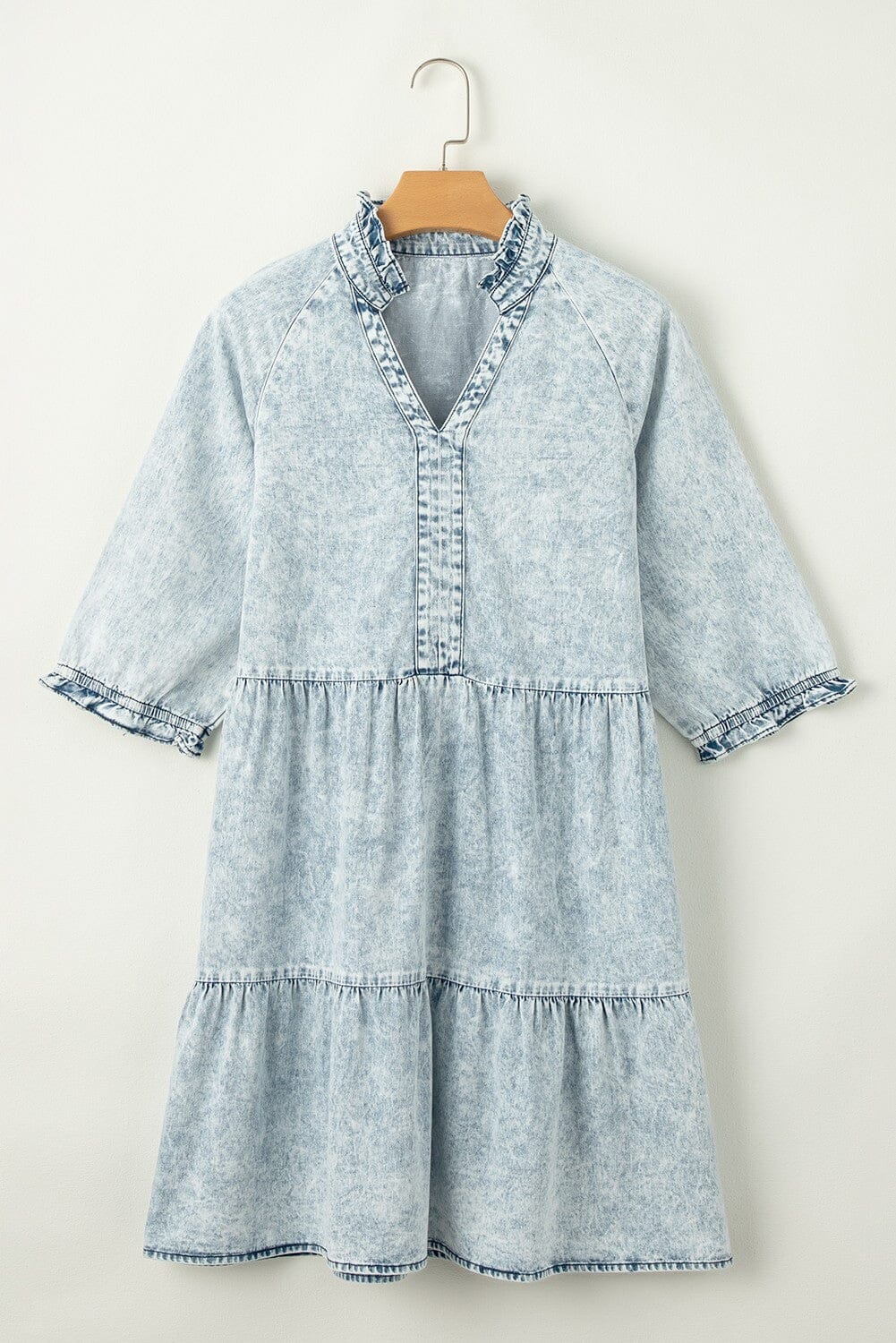 Acid Wash Retro Denim Dress Kentce