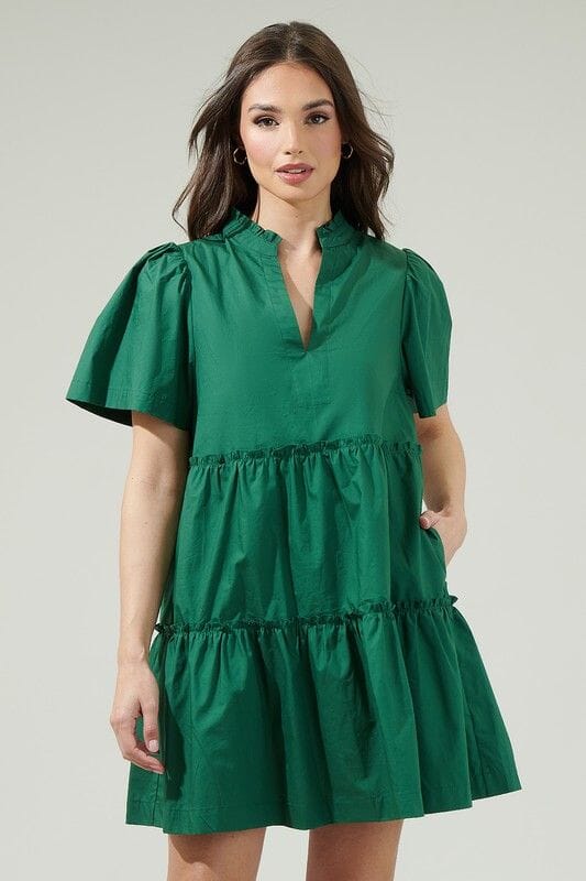Amelia Tiered Poplin Dress Sugarlips