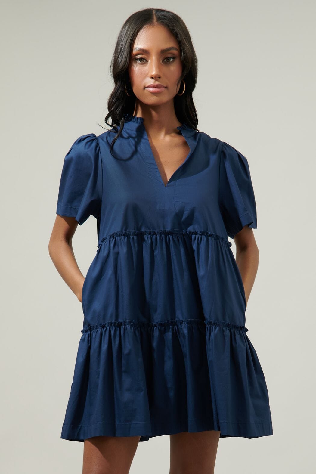 Amelia Tiered Poplin Dress Sugarlips