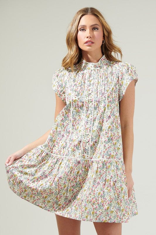 Arvine Floral Pleated Dress Sugarlips
