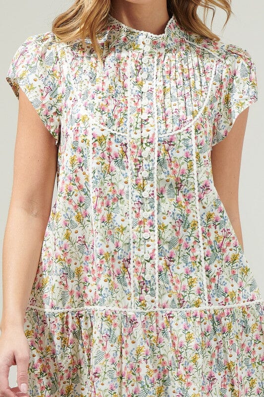 Arvine Floral Pleated Dress Sugarlips