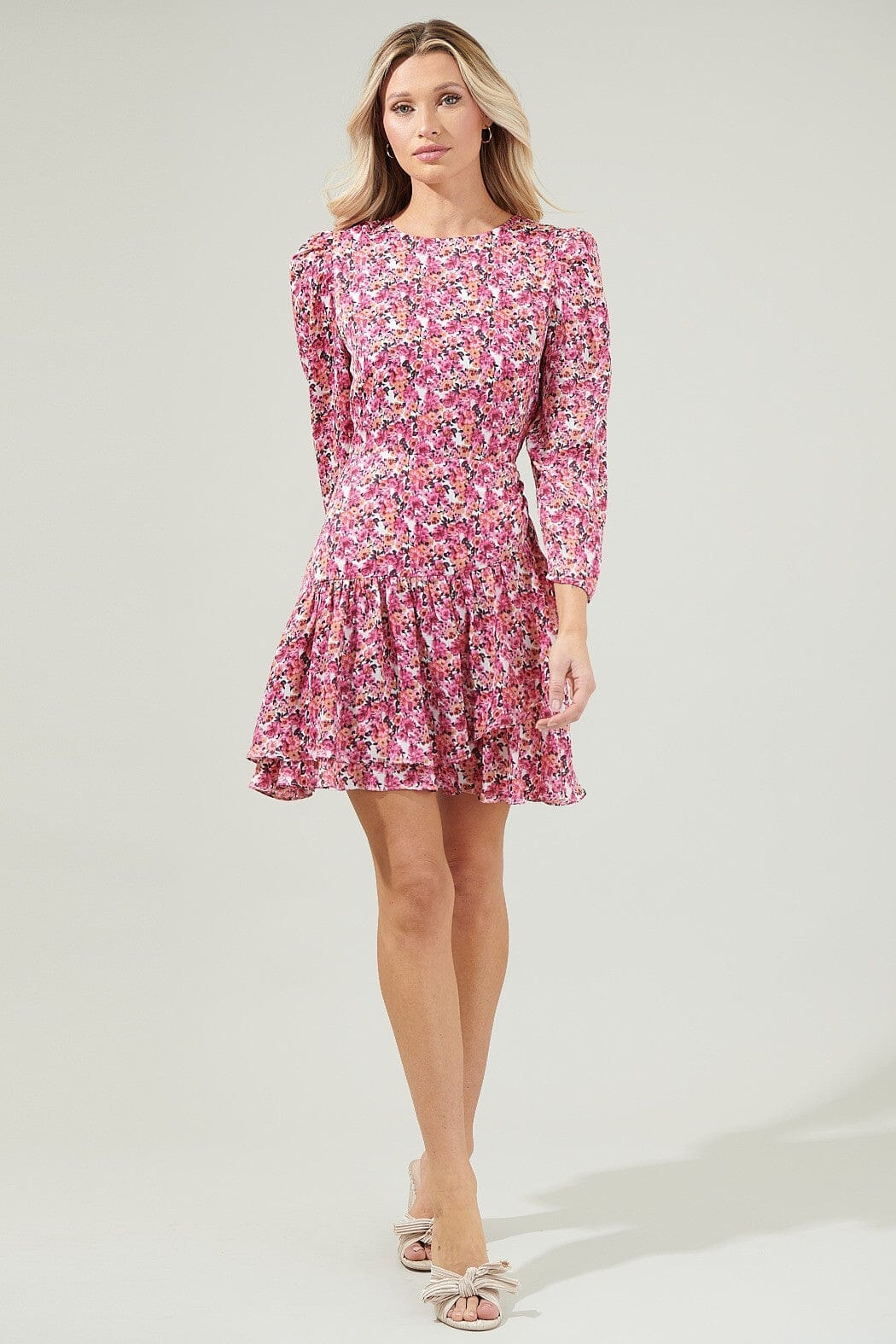 Aura Floral Ruffle Mini Dress Sugarlips