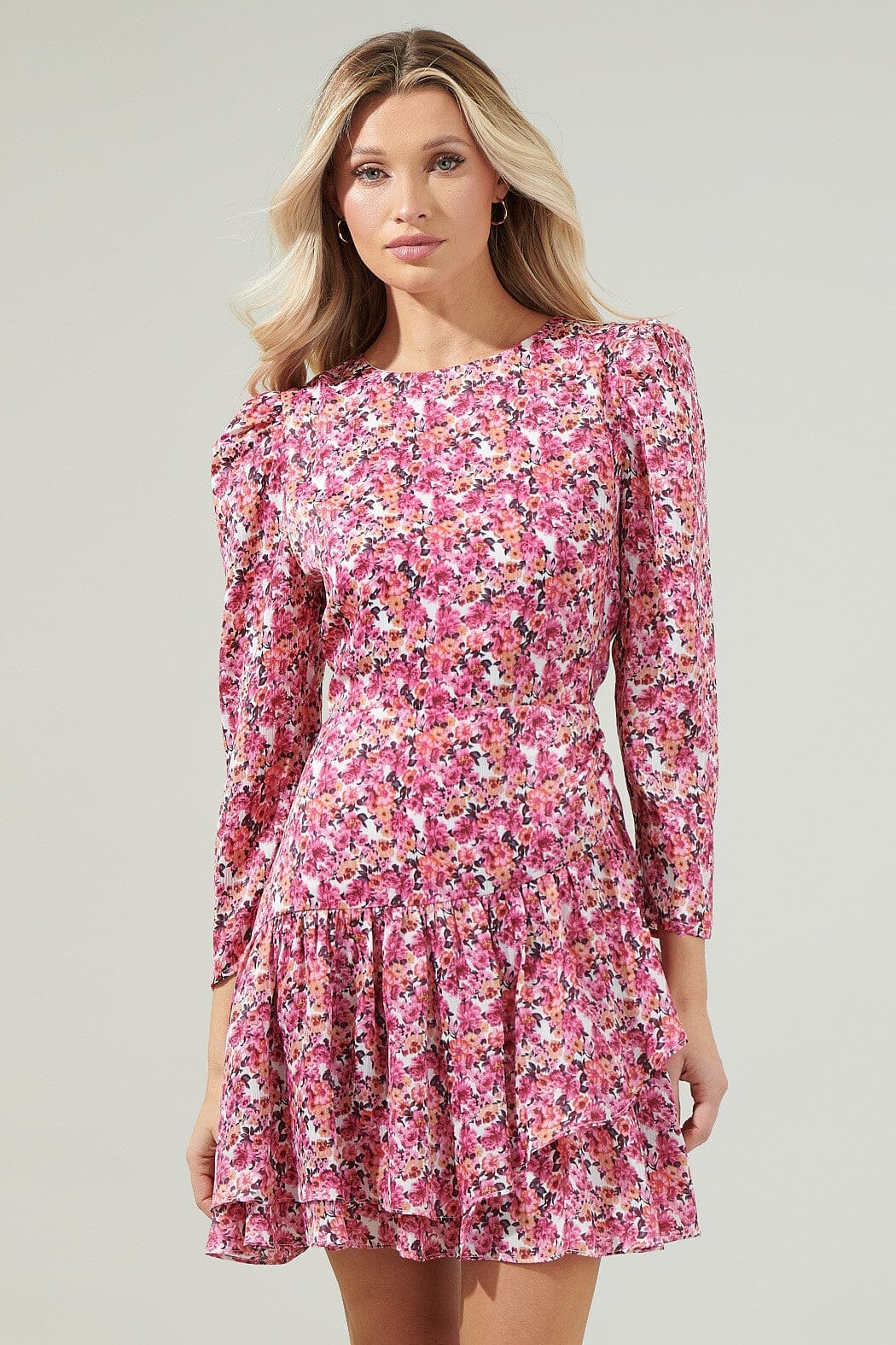 Aura Floral Ruffle Mini Dress Sugarlips