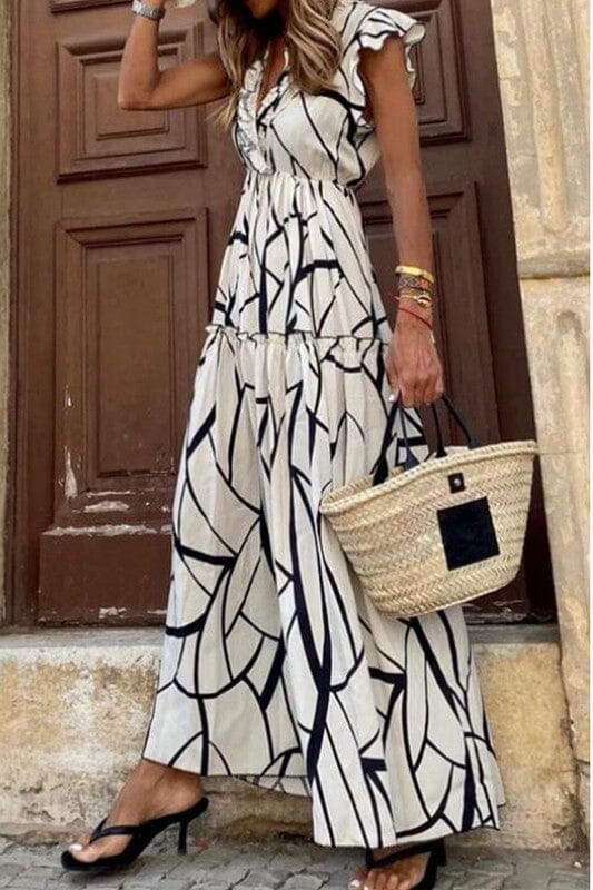 Black and White Abstract Maxi Wholesalesir