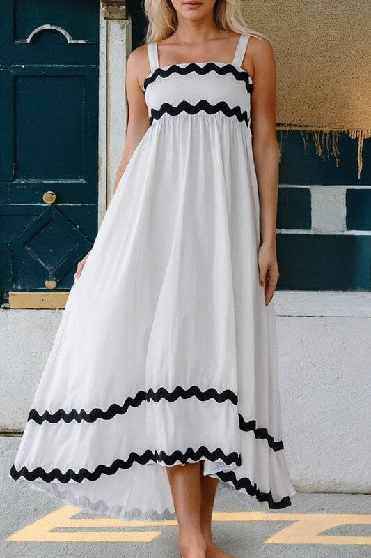 Black and White Scalloped Maxi Kentce