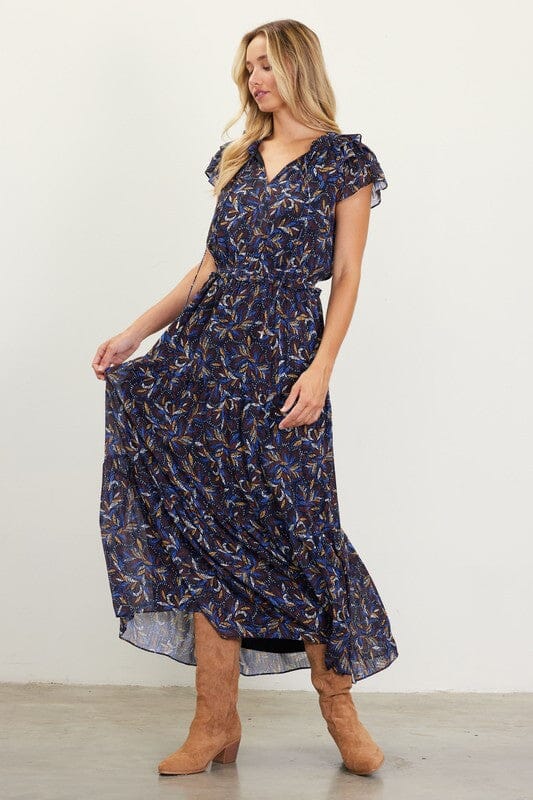 Black Floral Midi skies are blue
