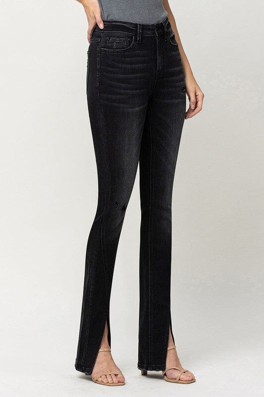 Black Split Front Bootcut Jeans Flying Monkey