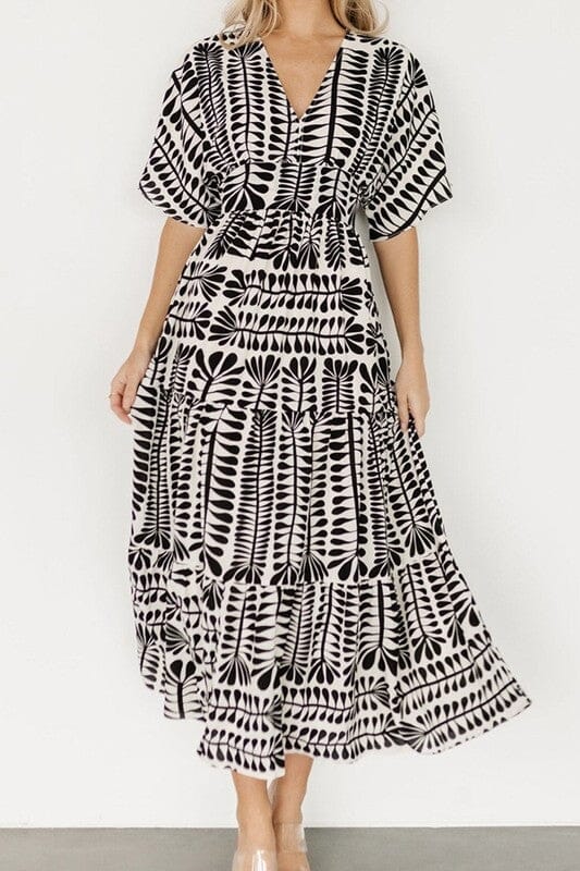 Black Tribal Print Midi Wholesalesir
