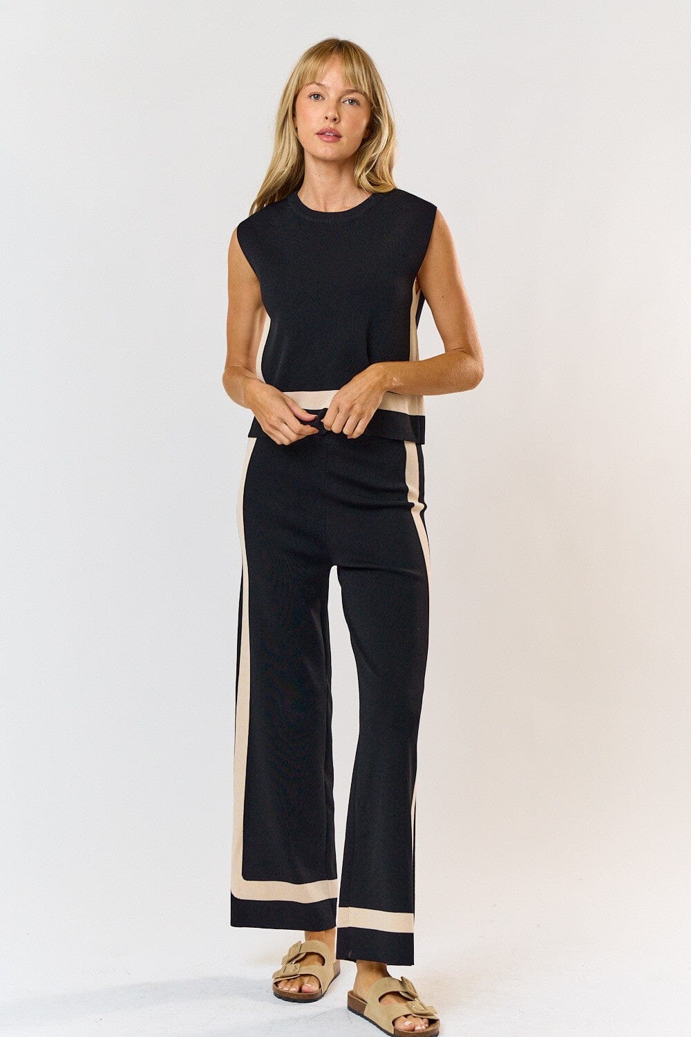 Black/Mocha Sweater 2 Piece Set lalavon