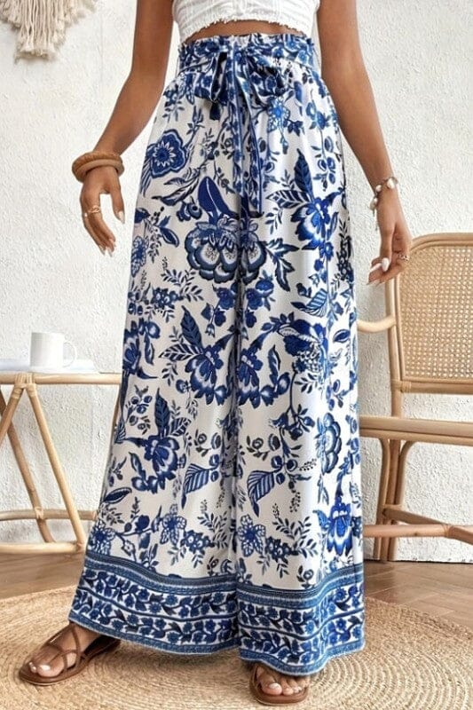 Blue and White Palazzo Pants Wholesalesir