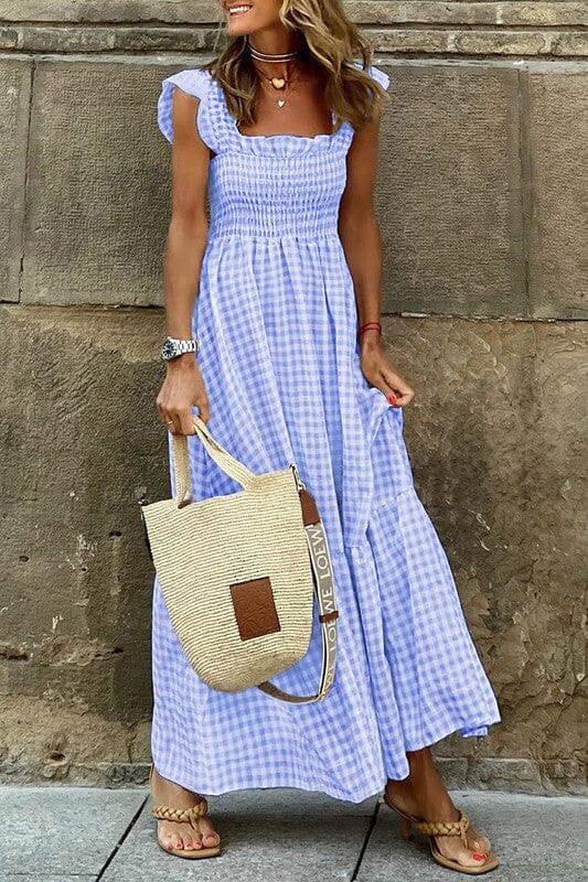 Blue Gingham Maxi Shewin