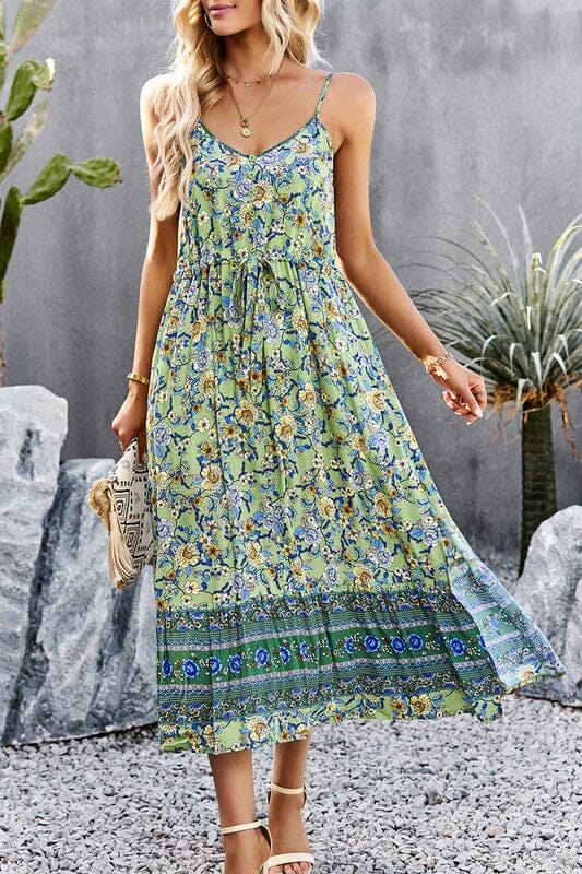 Boho Border Print Maxi Dress supreme fashion