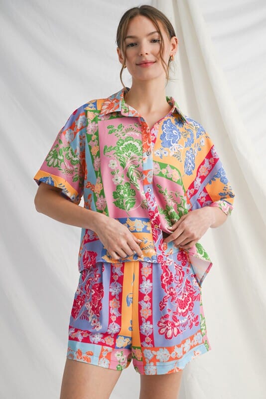 Boho Patchwork Short Set Jodifl