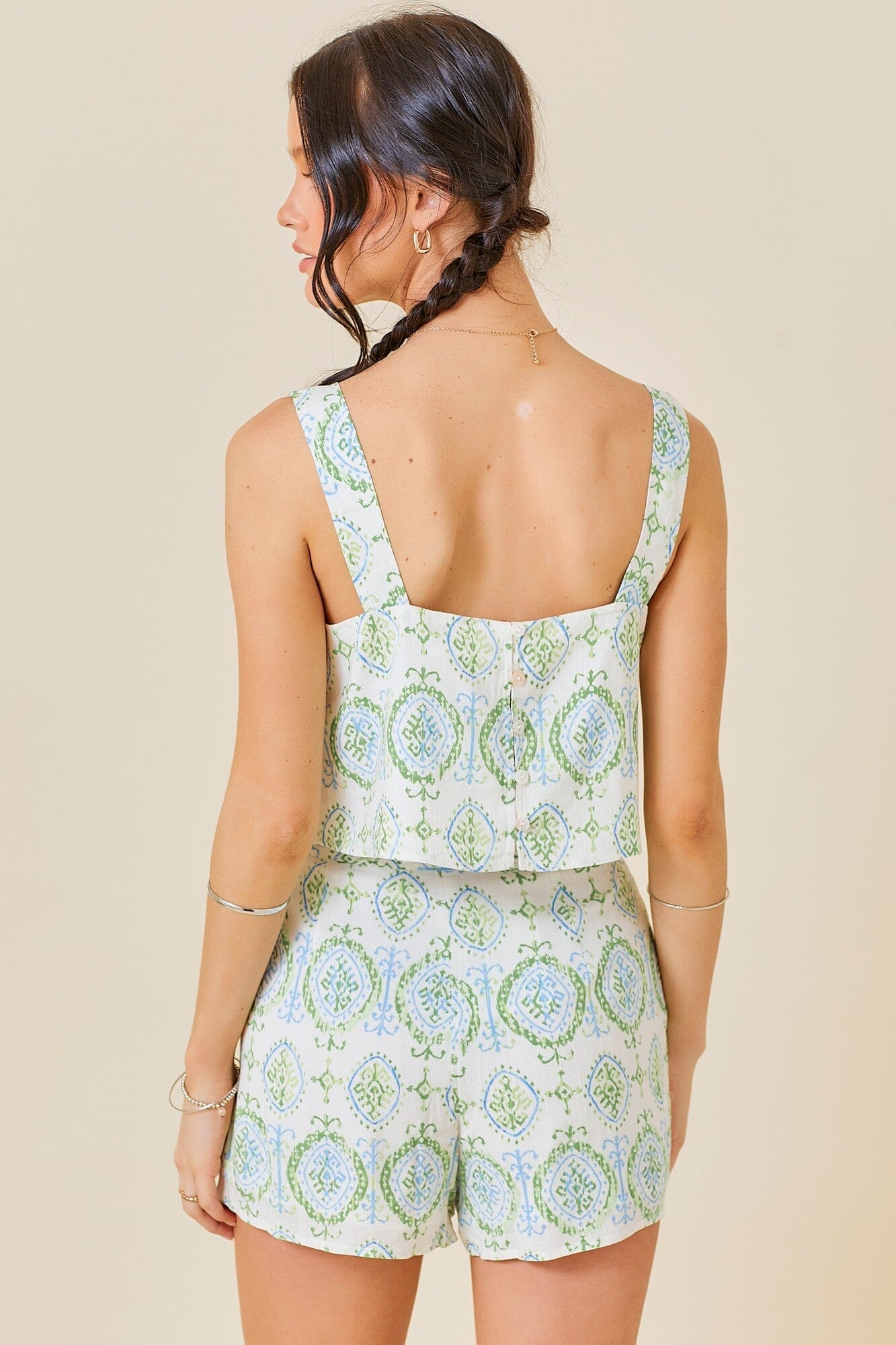 BOHO PRINT SQUARED NECK SET day + moon