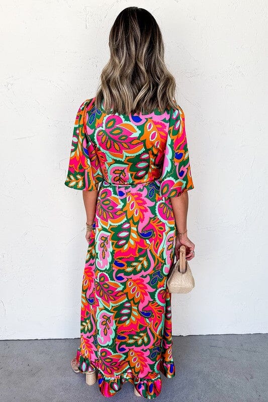 Bold Floral Silky Midi Shewin