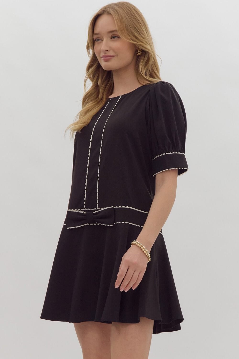 Bow Drop Waist Dress Entro