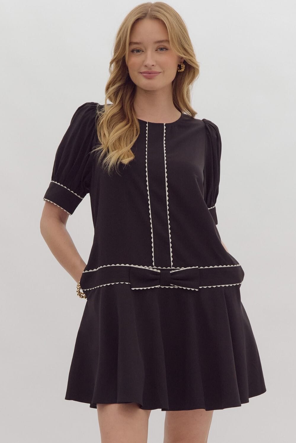 Bow Drop Waist Dress Entro