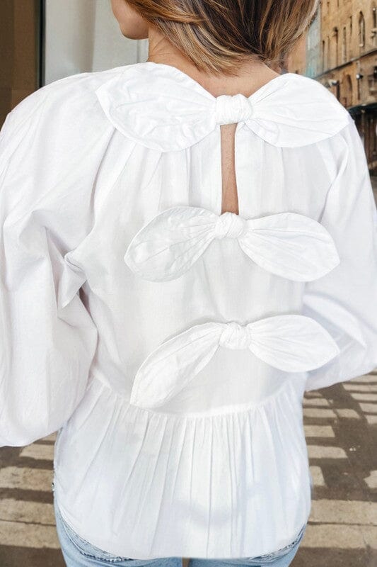 Bow Knot Back Poplin Shirt kentce