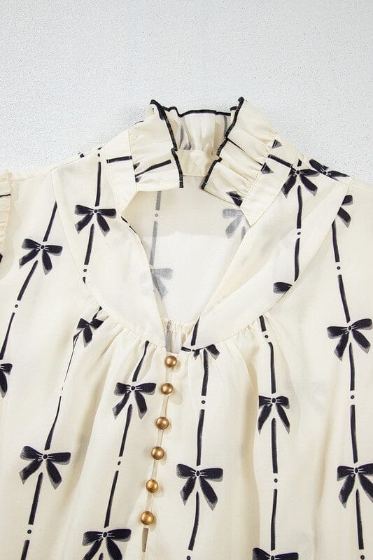 Bow Knot Cream and Black Dress Shewin