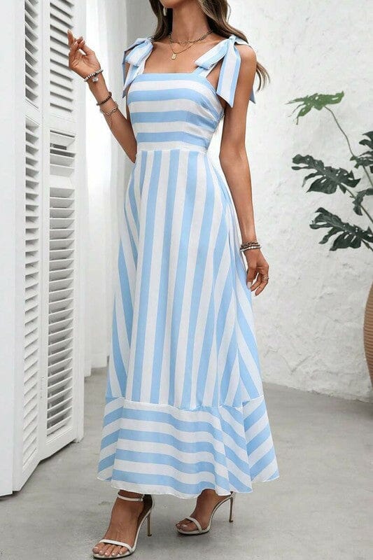 Cabana Striped Shoulder Tie Maxi Shewin