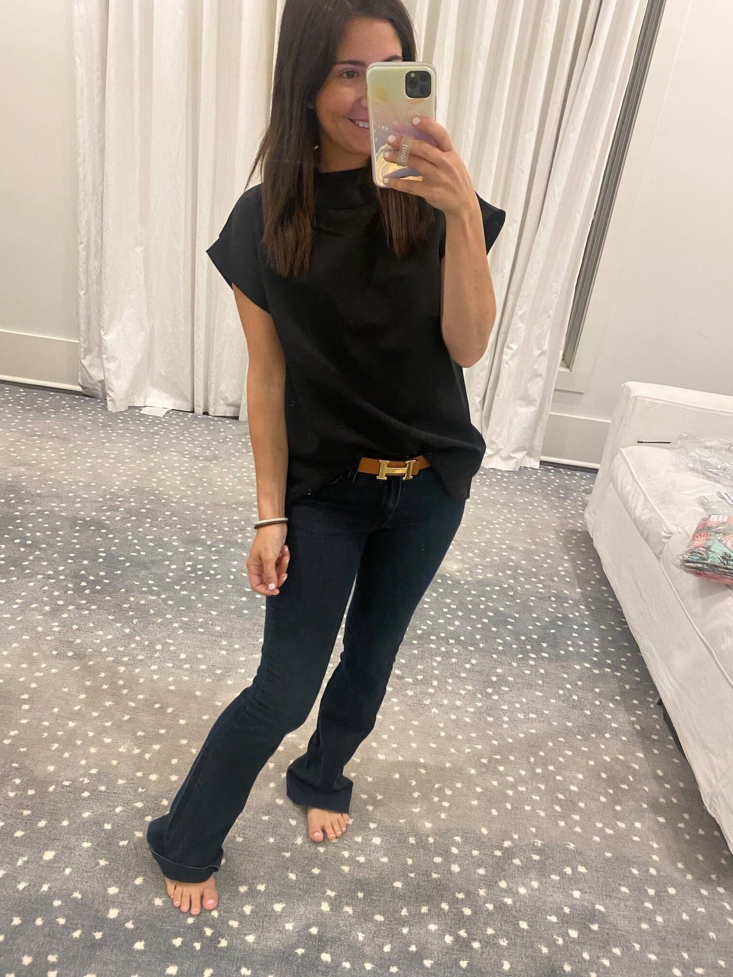 Cap Sleeve Solid Blouse mazik