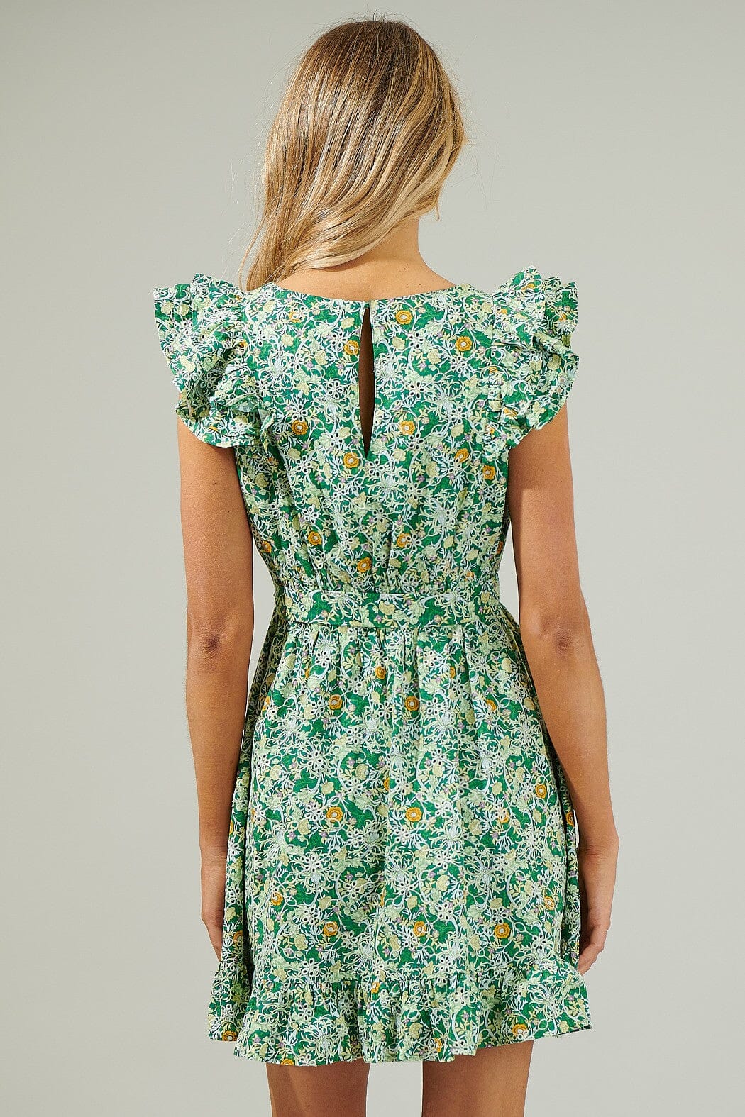 Cassia Floral Aurellia Ruffle Eyelet Mini Dress Sugarlips