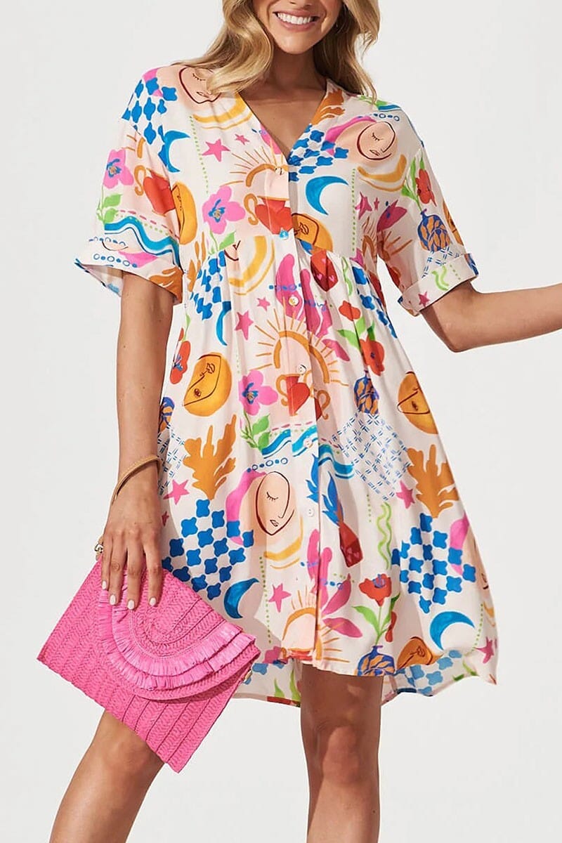 Celestial Vacation Shirt Dress Mayah Overseas