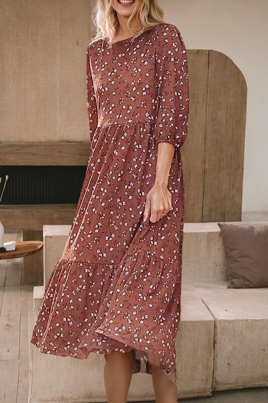 Chestnut Floral Midi Kentce