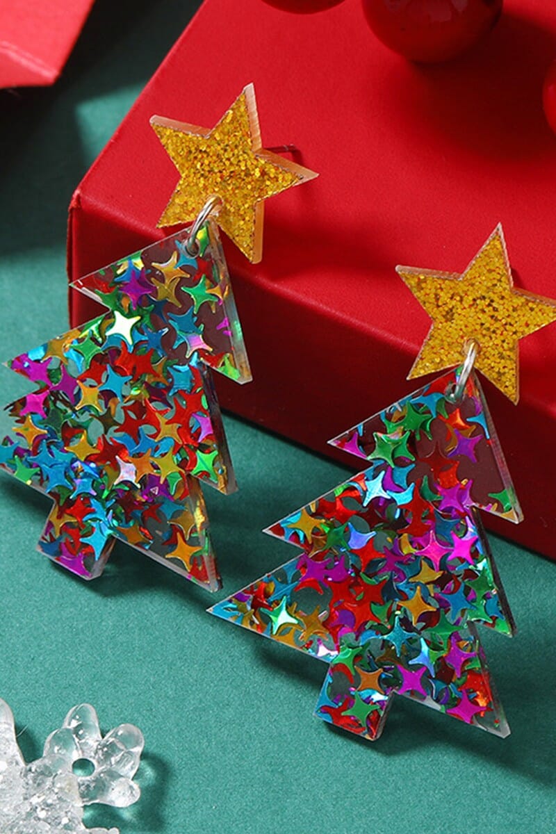 CHRISTMAS TREE SHINY SHIMMER EARRINGS Swan Madchen