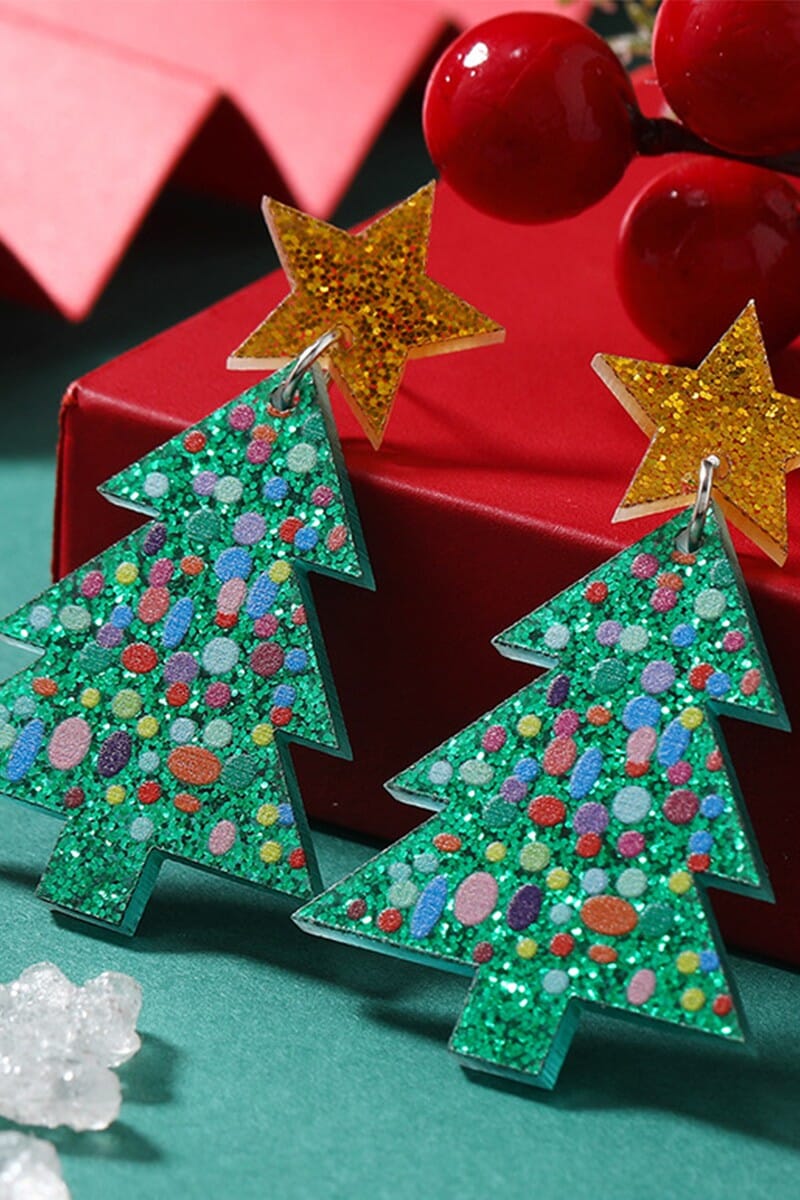 CHRISTMAS TREE SHINY SHIMMER EARRINGS Swan Madchen