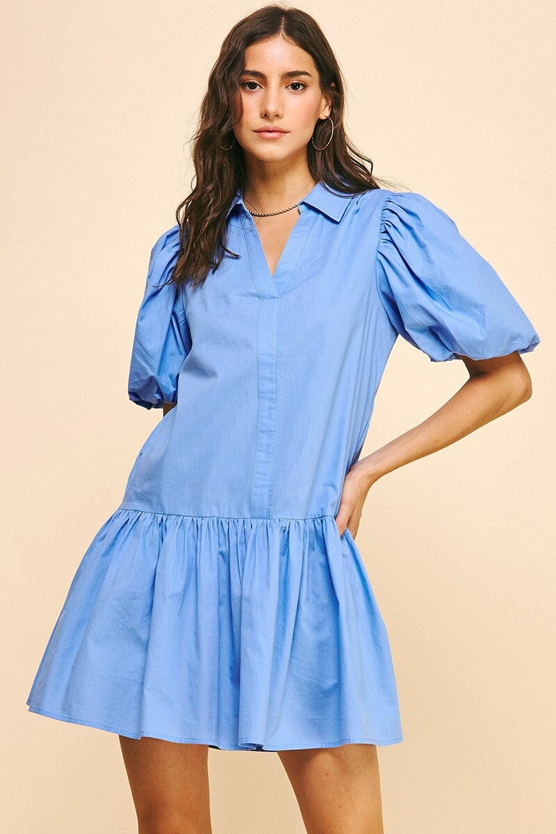 COLLARED TIERED MINI DRESS pinch