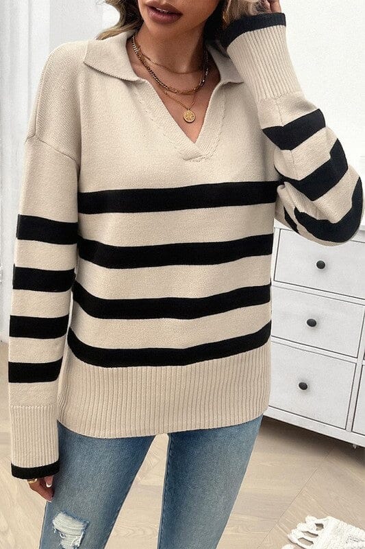 Collared V-Neck Sweater Asia Direct
