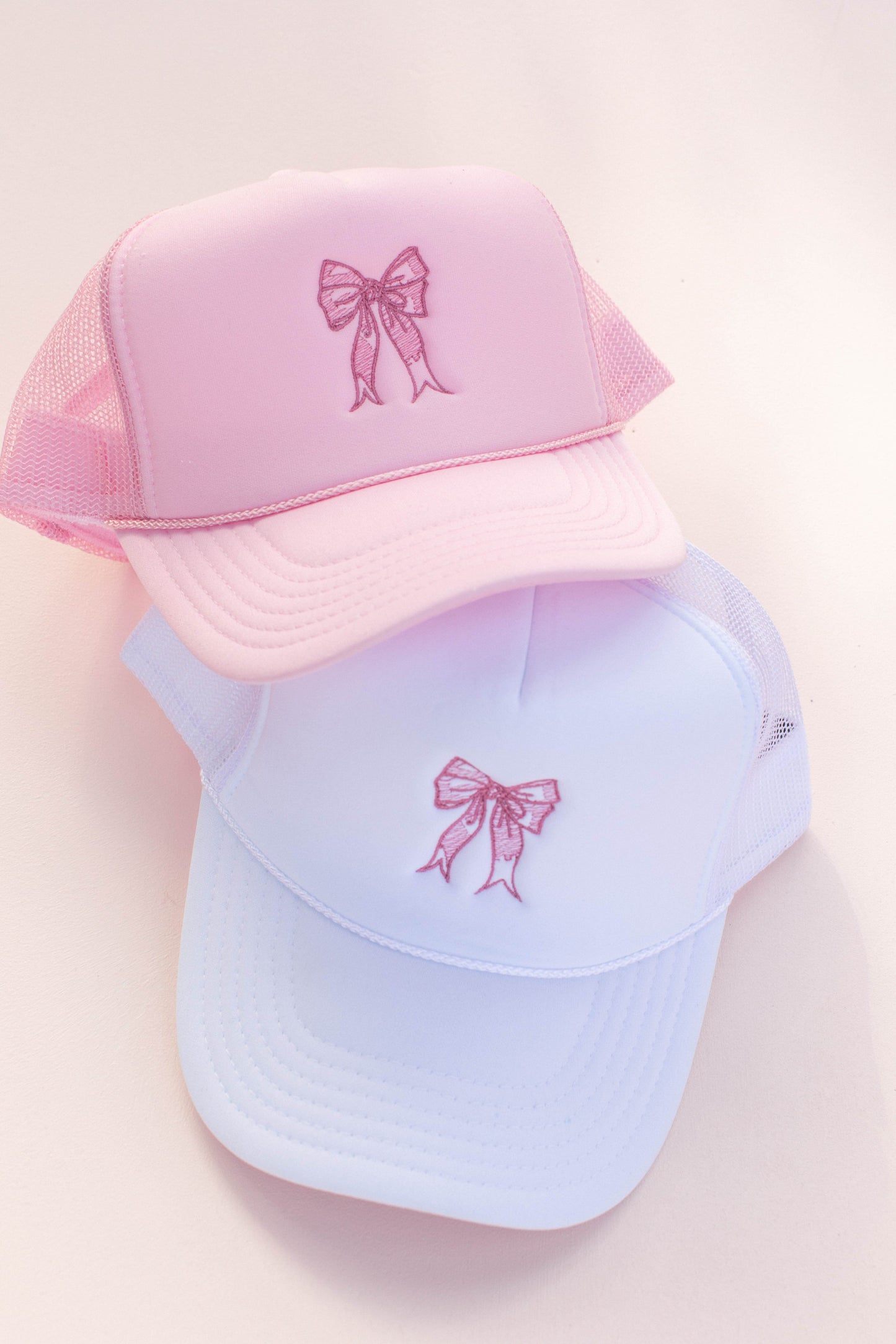 Coquette Trending Bow Embroidery Trucker Hat Cap SNAP-Something New And Pretty