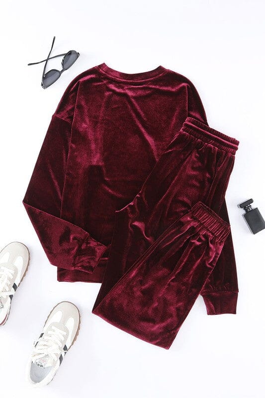 Cranberry Velvet Set Shiying