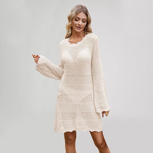 Cream Crochet LS Coverup Wholesalesir