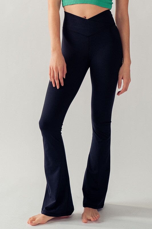 Cross Over Flare Leg Leggings Mono B