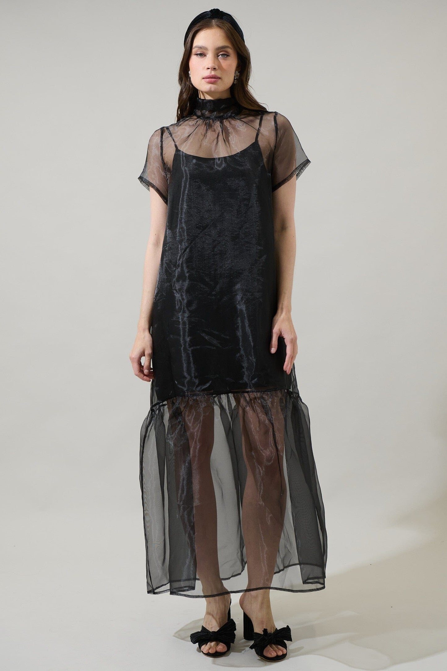 Dime Organza Mockneck Maxi Dress Sugarlips