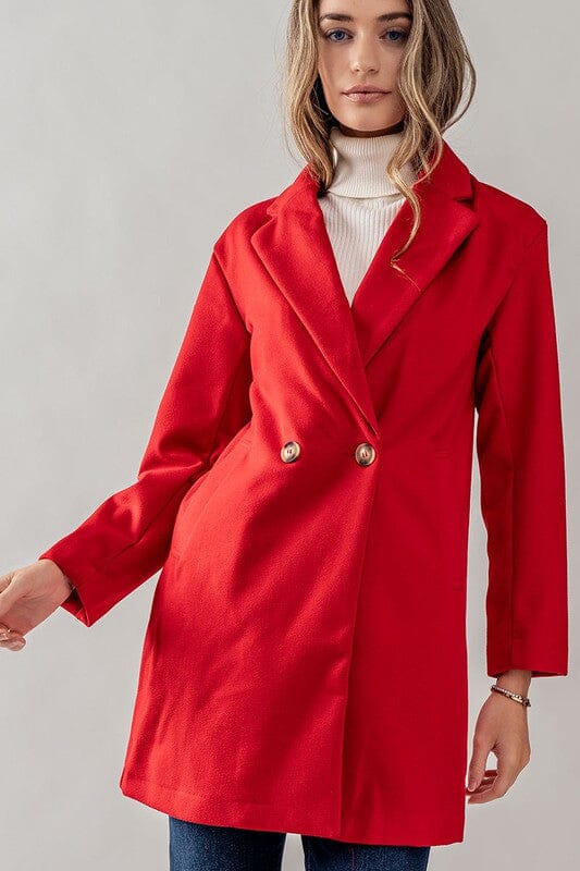 Double Button Peacoat love tree