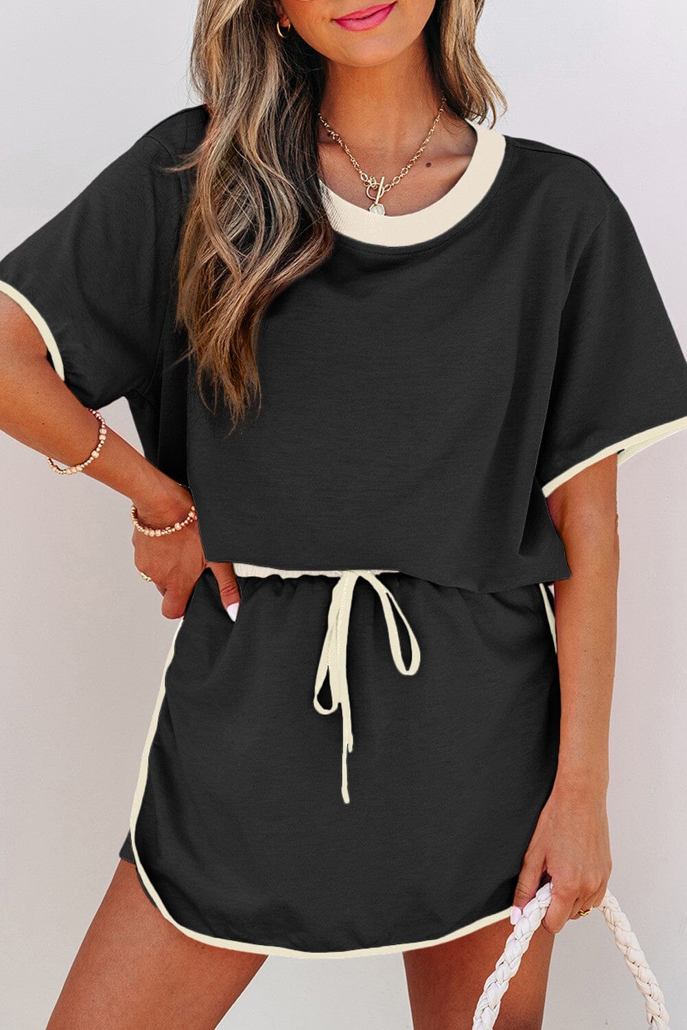 Drop Shoulder T and Skort Set Kentce, Sweet Lover Fashion