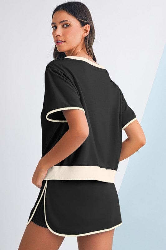 Drop Shoulder T and Skort Set Kentce, Sweet Lover Fashion