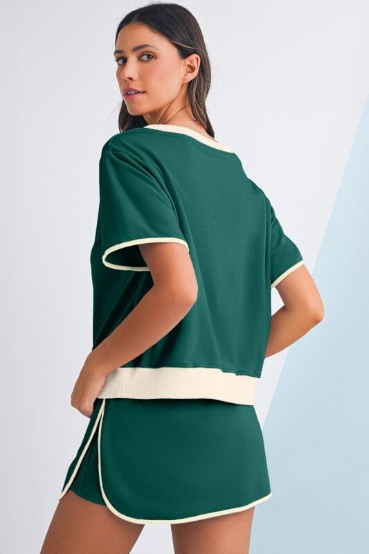 Drop Shoulder T and Skort Set Kentce, Sweet Lover Fashion