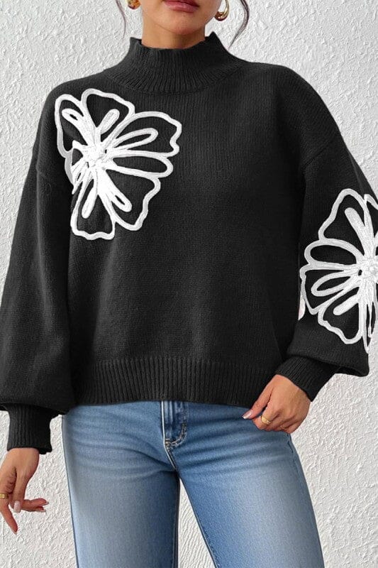 Embroidered Flower Sweater Asia Direct
