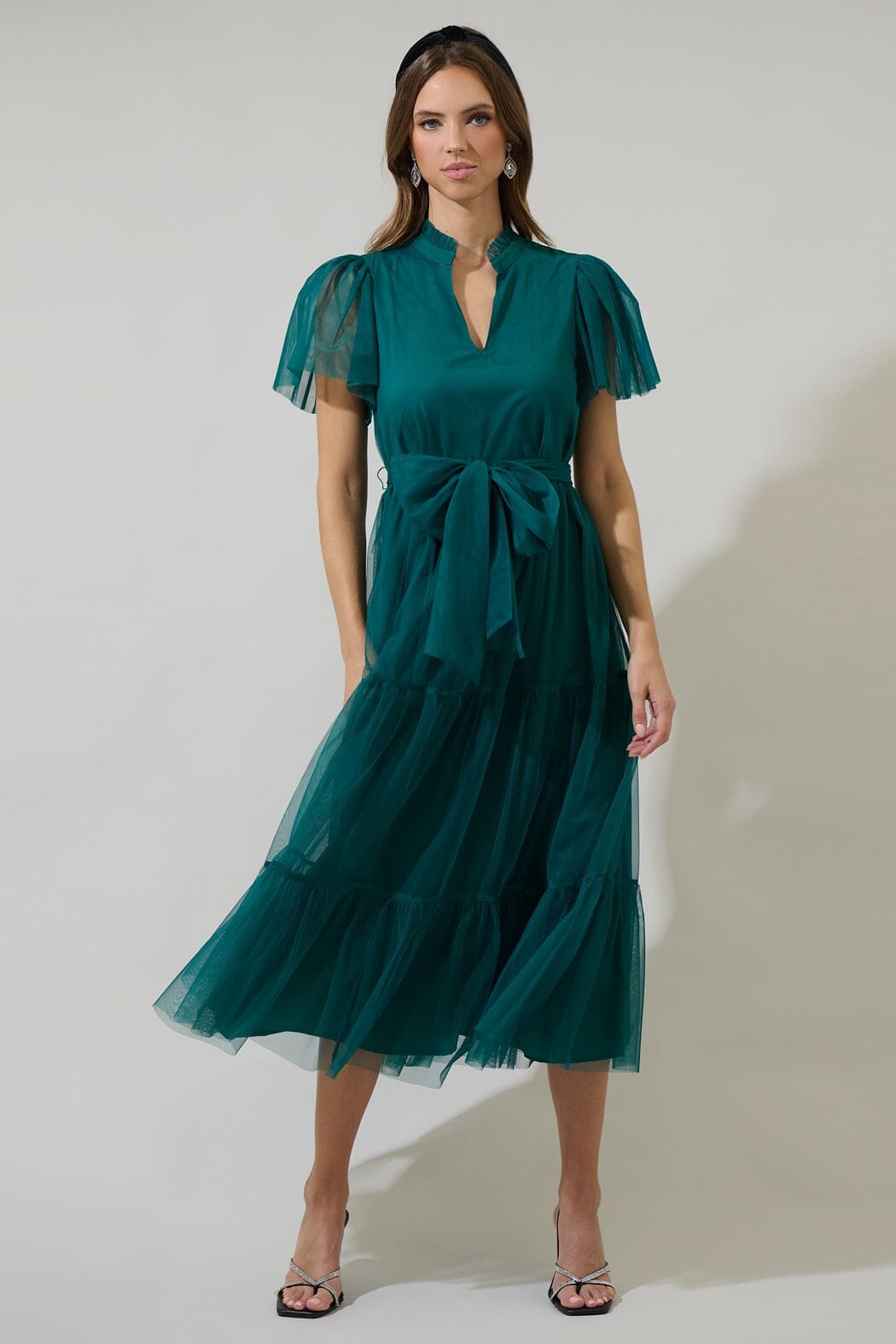 Emerald Tulle Midi Sugarlips